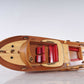 16" Brown Solid Wood Hand Painted Runabout Canoe Model Boat