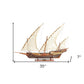 27" Brown Manufactured Wood Boat Hand Painted Sculpture