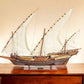 27" Brown Manufactured Wood Boat Hand Painted Sculpture