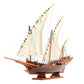 27" Brown Manufactured Wood Boat Hand Painted Sculpture