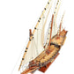 27" Brown Manufactured Wood Boat Hand Painted Sculpture