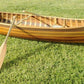 16" Wood Brown Solid Wood Hand Painted Model Boat Tabletop Sculpture