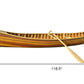 16" Wood Brown Solid Wood Hand Painted Model Boat Tabletop Sculpture