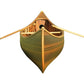 16" Wood Brown Solid Wood Hand Painted Model Boat Tabletop Sculpture