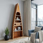 21" Wood Brown Solid Wood Six Tier Boat Bookcase
