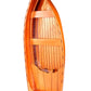 15" Wood Brown Solid Wood Hand Painted Model Boat Tabletop Sculpture