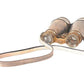 Rustic Brass And Leather Binoculars In Wood Storage Box