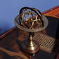 7" X 7" X 11.5" Armillary Sphere On Wood Base
