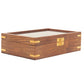 5.25" X 8" X 2.5" Wooden Game Set With Brass Goblet