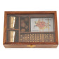 5.25" X 8" X 2.5" Wooden Game Set With Brass Goblet