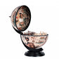 13" Brown And Black World Map Globe Chess Game Set
