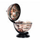 13" Brown And Black World Map Globe Chess Game Set