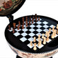 13" Brown And Black World Map Globe Chess Game Set