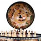 13" Brown And Black World Map Globe Chess Game Set