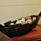 6" Dark Brown Novelty Wood Serving Tray With Handles