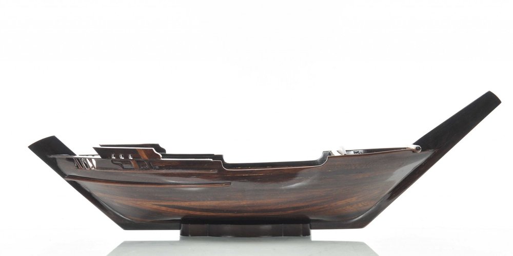6" Dark Brown Novelty Wood Serving Tray With Handles