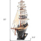 17" Brown Wood and Metal Hand Painted Cutty Sark Model Boat Tabletop Sculpture