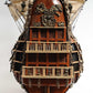 32" Brown Solid Wood Hand Painted Model Boat