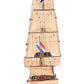 35" Wood Brown Solid Wood Hand Painted Model Boat Tabletop Sculpture