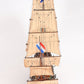 35" Wood Brown Solid Wood Hand Painted Model Boat Tabletop Sculpture
