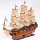 35" Wood Brown Solid Wood Hand Painted Model Boat Tabletop Sculpture