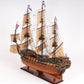 35" Wood Brown Solid Wood Hand Painted Model Boat Tabletop Sculpture