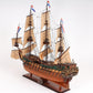 35" Wood Brown Solid Wood Hand Painted Model Boat Tabletop Sculpture