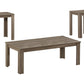 Set of Three 44" Taupe Coffee Table