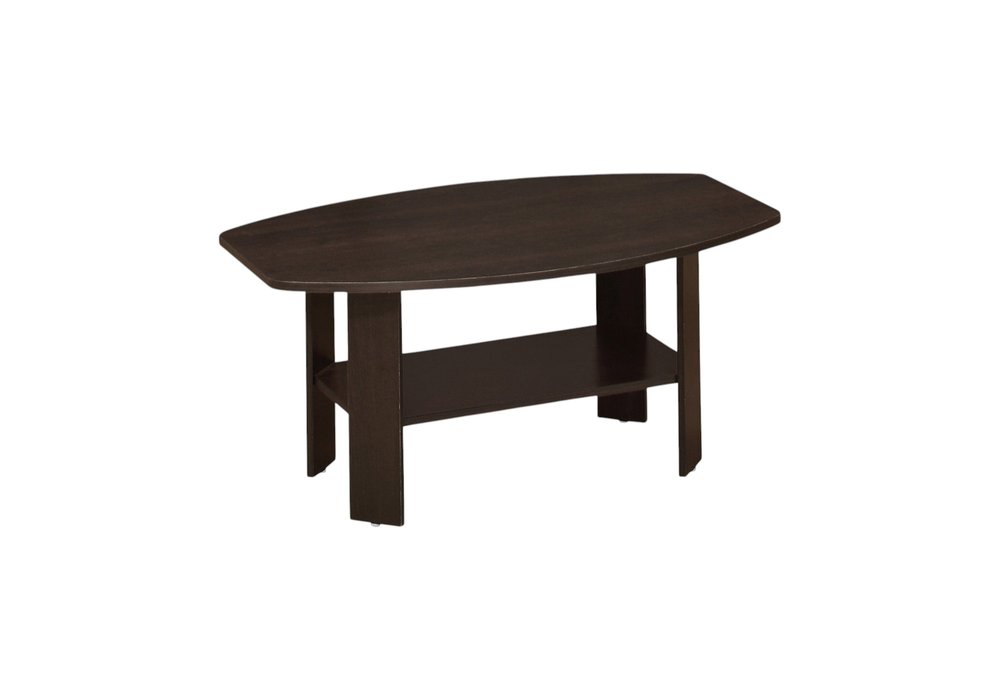Set of Three 36" Brown Coffee Table With Shelf