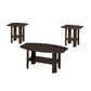 Set of Three 36" Brown Coffee Table With Shelf
