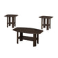 Set of Three 36" Brown Coffee Table With Shelf