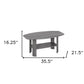 Set of Three 36" Gray Coffee Table With Shelf