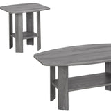 Set of Three 36" Gray Coffee Table With Shelf