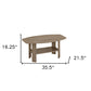 Set of Three 36" Taupe Coffee Table With Shelf