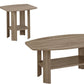 Set of Three 36" Taupe Coffee Table With Shelf