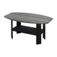 Set of Three 36" Gray And Black Wood Coffee Table With Shelf