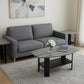 Set of Three 36" Gray And Black Wood Coffee Table With Shelf