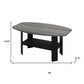 Set of Three 36" Gray And Black Wood Coffee Table With Shelf
