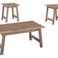 Set of Three 36" Taupe Coffee Table