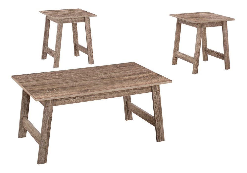 Set of Three 36" Taupe Coffee Table