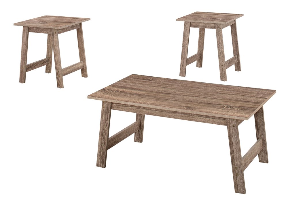Set of Three 36" Taupe Coffee Table