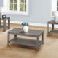 Set of Three 42" Gray Coffee Table With Shelf