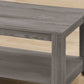 Set of Three 42" Gray Coffee Table With Shelf