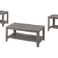 Set of Three 42" Gray Coffee Table With Shelf