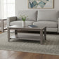 Set of Three 42" Gray Coffee Table With Shelf