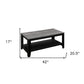 Set of Three 42" Gray And Black Coffee Table With Shelf