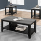 Set of Three 42" Gray And Black Coffee Table With Shelf