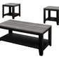 Set of Three 42" Gray And Black Coffee Table With Shelf