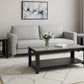 Set of Three 42" Gray And Black Coffee Table With Shelf