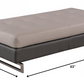 63" Taupe Brown and Silver Faux Leather Tufted Ottoman